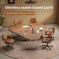 HYZ-250X Table de conférence Jizeng en bois massif de forme irrégulière pour 6 personnes, luxe léger, haut de gamme, pour réceptions