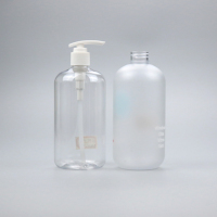 Bouteilles de shampooing en plastique PET transparentes personnalisées, vides, avec pompe, 300 ml, 500 ml, 750 ml, pour gel douche