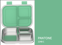 Aohea Contenant pour snack-alimentaire Récipient étanche en acier inoxydable 304 Boîte à lunch scellée Bento avec couvercle en silicone Boîte à lunch