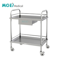 Chariot médical de chariot d'hôpital d'acier inoxydable de MGE-TE24 Medige le plus vendu avec les roues et le chariot d'approvisionnement de tiroir pour des hôpitaux