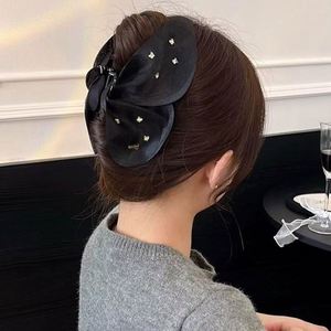 Élégantes grandes pinces à cheveux en forme de crabe pour femmes et filles, avec nœuds en tissu et perles, pinces à queue de cheval, barrettes, épingles à cheveux, accessoires capillaires - Product Image 6