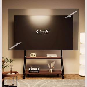 SR-R5B حامل أرضي تصميم فني حديث مكتب منزلي استخدام شاشات الكريستال السائل بلازما موبايل عربة تلفزيون مع عجلات - Product Image 6