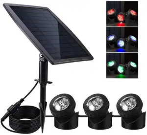 Lumière sous-marine RVB colorée solaire IP68 LED étanche pour étang piscine fontaine natation aquarium spa décor paysage