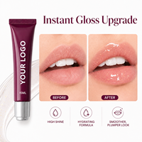 Gloss à lèvres végétalien à l'or 24 carats, acide hyaluronique, céramide, longue tenue, hydratant, lissant, brillance intense, OEM
