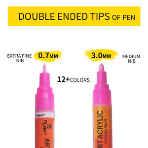 <span class=keywords><strong>Marqueur</strong></span> d'art Flysea à double embout, non toxique, imperméable, séchage rapide, encre permanente japonaise, <span class=keywords><strong>marqueur</strong></span> de peinture, ensemble de stylos - Product Image 3