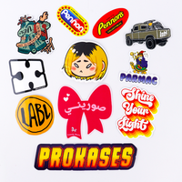 Etiquetas de logotipo de vinilo a prueba de agua con impresión personalizada para niños, pegatinas holográficas con sonrisa, recompensas para manualidades y velas