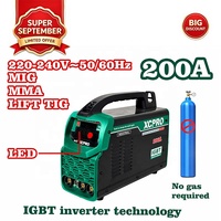 Poste à souder multifonction 200A à cycle de service de 80% sans gaz MIG MMA TIG Lift Inverter pour acier, atelier DIY, épaisseur 8-10mm