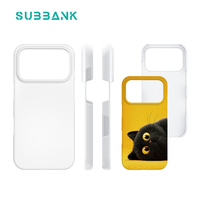 Coques vierges 3D par sublimation Subbank pour iPhone 17 Pro – Coque de téléphone fine enduite mate ou brillante, personnalisable avec impression bouton ouvert DIY