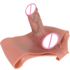 FAAK Realistic 5 Inch Dildo Hollow Strap on <strong>Penis</strong> for Men Silicone Dildo Trousers <strong>With</strong> <strong>Hole</strong> - Product Image 6