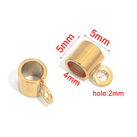 Acier inoxydable Grand Trou Bail Perles Pendentif Fermoir Suspendu Connecteur En Cuir Corde Cordon Accessoires Pour La Fabrication De Bijoux Diy