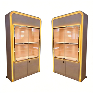 Sistema de Estanterías Modernas para Exhibición en Tiendas, <span class=keywords><strong>con</strong></span> Iluminación LED, Estantes de Madera y Mueble Base para Boutique de Ropa, Farmacia - Product Image 3