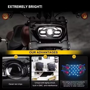 Motorrad New Agreesive IP67 Scheinwerfer mit DRL Light für Softail 2018 Fat Bob FXFB <span class=keywords><strong>FXFBS</strong></span> - Product Image 2