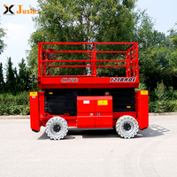 Plateforme élévatrice à ciseaux tout-terrain JUXIN, certifiée CE ISO, haute performance, autopropulsée, électrique, directement de l'usine
