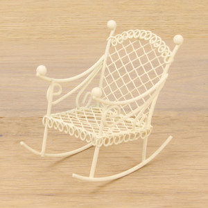 Mini fauteuil à bascule blanc pour la maison et le jardin, environ. 7,5 cm de hauteur 9006935091052 - Product Image 1