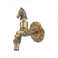 Robinet Mitigeur Mural Doré en Laiton Style Ottoman Antique pour Lavabo, Poignée Unique, Luxe Doré, pour Hammam