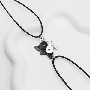 Designer Yin Yang Fish Pendant Puzzle Best Friend Jewelry Stainless Steel Bff Couple Necklace For Friendship
