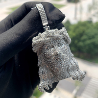 Bling Argent Or Deux Tons Plaqué Hip Hop Hommes Garçon Bijoux Plein Pavé 5A CZ Jésus Pendentif Collier