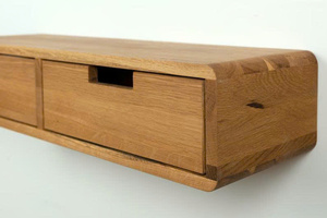 Table console flottante en chêne avec tiroirs, mobilier moderne pour salon, design en bois massif, couleur personnalisée, haute qualité - Product Image 2