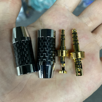 Nouvelle prise Audio en Fiber de carbone plaquée or 2.5mm 3.5mm 4.4mm 6.35mm pour câble 9mm
