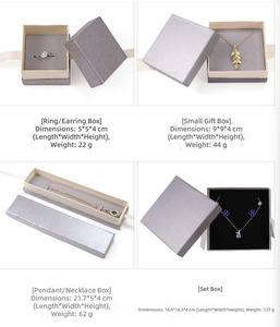Scatola per Gioielli per Collane, Ciondoli e Anelli, in Cartone Rigido con Rivestimento UV, Nastro e Fiocco, Coperchio Superiore e Inferiore con Design Diagonale - Product Image 3