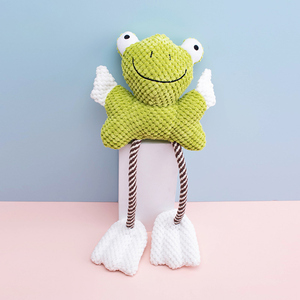 Jouet à mâcher couineur durable pour chien, design grenouille et canard, en peluche, jouet interactif pour animaux de compagnie, vente en gros - Product Image 2