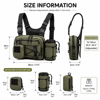 Sac de poitrine modulaire Gorpcore léger en nylon Ripstop avec porte-bouteille pour la randonnée, la ville et les voyages