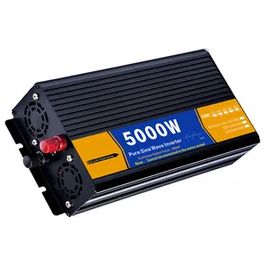 Sumber tampilan Digital pabrik Inverter AC daya mobil gelombang sinus murni 12/24/48V hingga 220V 110V 50/60HZ 3000 Watt konverter kendaraan