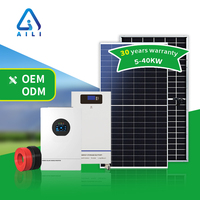 Système solaire hybride 15 kW hors réseau, station d'alimentation au lithium-ion 10 kW MPPT, service tout-en-un, système de montage de modules photovoltaïques, kit complet
