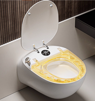 WC suspendu intelligent à design moderne, avec bidet automatique allongé, réservoir d'eau intégré, siphon en P et télécommande – Modèle 2026