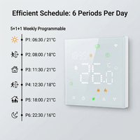 Termostato Inteligente WIFI Inalámbrico Programable de 16A para Calefacción por Suelo Radiante, Controlador de Temperatura