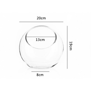 Slant Cut Bowl Glasvase, klare runde Globe Planter <span class=keywords><strong>Terrarium</strong></span> Kugel, Blumen behälter für Home Office Dekor umwelt freundlich - Product Image 6