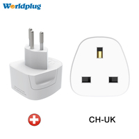 Adaptateur de prise de voyage de puissance de prise de sortie de ca de royaume-uni, convertisseur d'adaptateur de chargeur de voyage à 2 broches