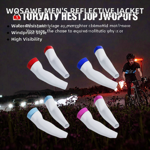 WOSAWE Men's <b>Reflective</b> Breathable <b>Cycling</b> <b>Jacket</b> Windproof Water Repellent MTB Road Hi-Vis Bicycle Jersey Spandex/Polyester - Product Image 2