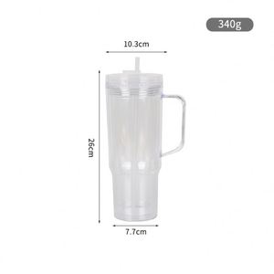 Wholesale BPA FREE Snow Globes Crafting Blanks 40oz Plastic Double Walled Snowglobe Tumbler with Pre-drilled Hole and Handle - Product Image 2