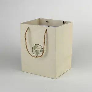 Eco Vriendelijke Custom Bamboevezel Papier Retail Bag Biologisch Afbreekbare Verpakking