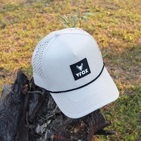 Marque caoutchouc Patch logo tissu imperméable casquette de Baseball petite quantité en gros en plein air Golf hommes et femmes corde chapeaux