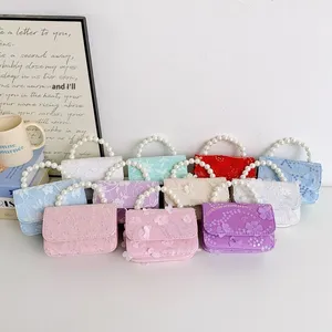 Nuova <span class=keywords><strong>Borsa</strong></span> a <span class=keywords><strong>Tracolla</strong></span> con Perle e Paillettes con Fiori Carini per Bambine, Portamonete Fai-da-te per Uso Quotidiano - Product Image 1