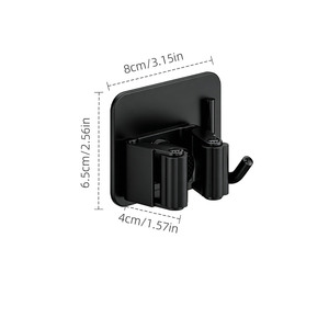 Support multifonctionnel en acier inoxydable pour <span class=keywords><strong>balai</strong></span> et serpillière, idéal pour salle de bain et cuisine, avec clip de rangement - Product Image 2