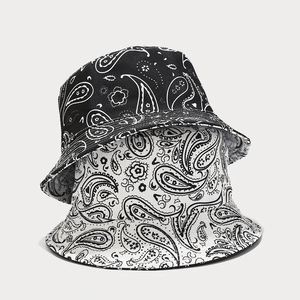 Wholesale Spring Summer Two Colour Side Wear Reversible SUNHAT Fisherman Cap Paisley Floral Design Printed Bucket <b>Hat</b> - Product Image 3