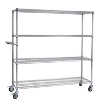 Carrito de Compras Grande para Supermercado, 340L, Resistente, con Ruedas Silenciosas, Cesta de Alambre, para Tiendas de Abarrotes, Almacenes y Comercios, Kit Profesional