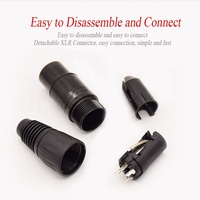 Connecteurs de câble de microphone XLR femelle 3 broches nickelés RASANTEK pour haut-parleur audio et guitare, en laiton noir/rouge