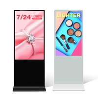 Kios Webcam HD 1080p 55 Inci dengan Stand Lantai untuk Signage Digital Periklanan, Dilengkapi Mikrofon dan Kamera