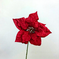 Fleurs de Noël artificielles en poinsettia, directement de l'usine, pour décorations d'arbre de Noël et décorations de table à la maison