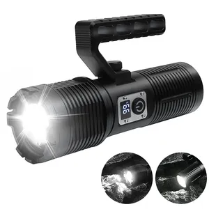 BORUiT 2024 Super Bright Light 3400 Luminens Rechargeable Flashlights Mini High Power Led Torch With Power Bank Functions