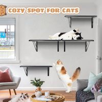 Grandes étagères murales de luxe en bois pour chat avec hamac de lit et griffoir pour Noël-Étagère d'escalade pour chat pour dormir et jouer