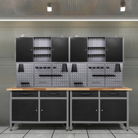 Meuble d'atelier en acier pour outils, organisateur de rangement, postes de travail, établi de garage, établi réglable pour réparation informatique, facile à assembler