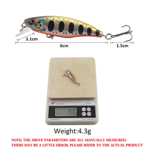 MISTER LURE 4,3g 6cm <span class=keywords><strong>Minnow</strong></span> Angelköder mit Haken Angelzubehör auf Lager Kunststoff-<span class=keywords><strong>Minnow</strong></span>-Köder - Product Image 4