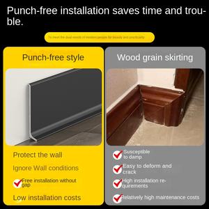 Rodapié de aluminio impermeable <span class=keywords><strong>autoadhesivo</strong></span> 4/6/8cm de altura moderno no perforado - Product Image 5