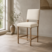 Tabouret de bar de luxe moderne, tabouret de comptoir design, pieds en bois massif, chaise individuelle pour îlot de cuisine, maison, hôtel, mobilier de bar