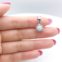 Bijoux populaires 925 pendentifs en argent Sterling 3A zircon cubique Hola forme blanc opale bijoux pendentif